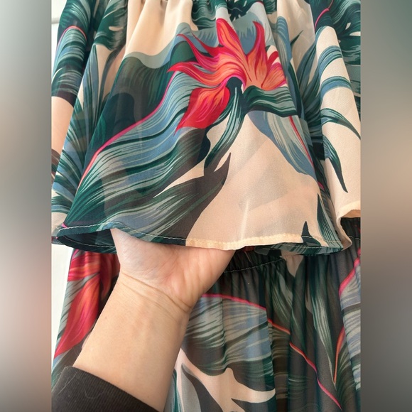 Show Me Your MuMu Hacienda Off the Shoulder Tropical Dress, Size Large - Picture 7 of 7